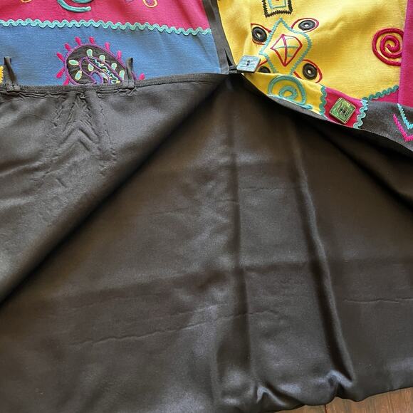 VTG Indigo Moon multicolor patchwork jacket with embroidery Sz 1X Made In India - Picture 5 of 9